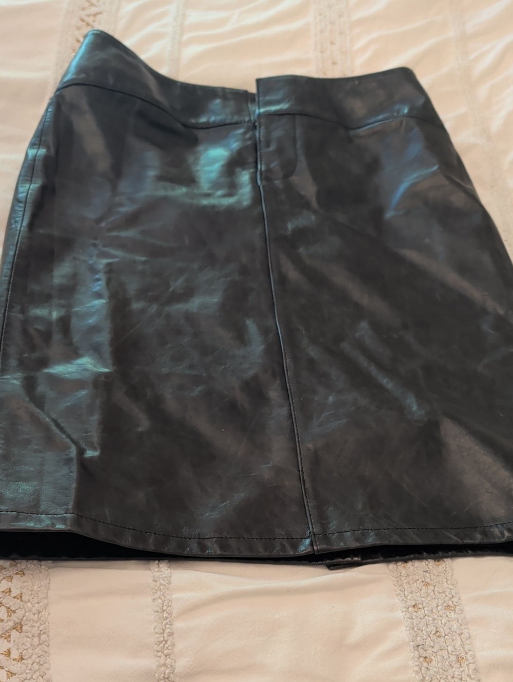 GAP Black Genuine Leather Mini Skirt